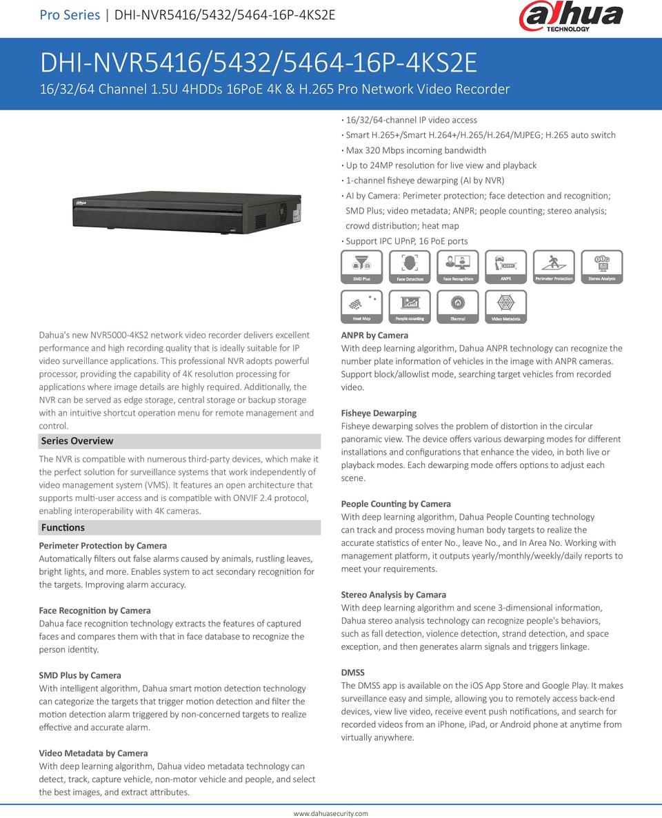 Dahua DHI-NVR5432-16P-4KS2E 32CH Pro Series NVR with 3TB HDD 0